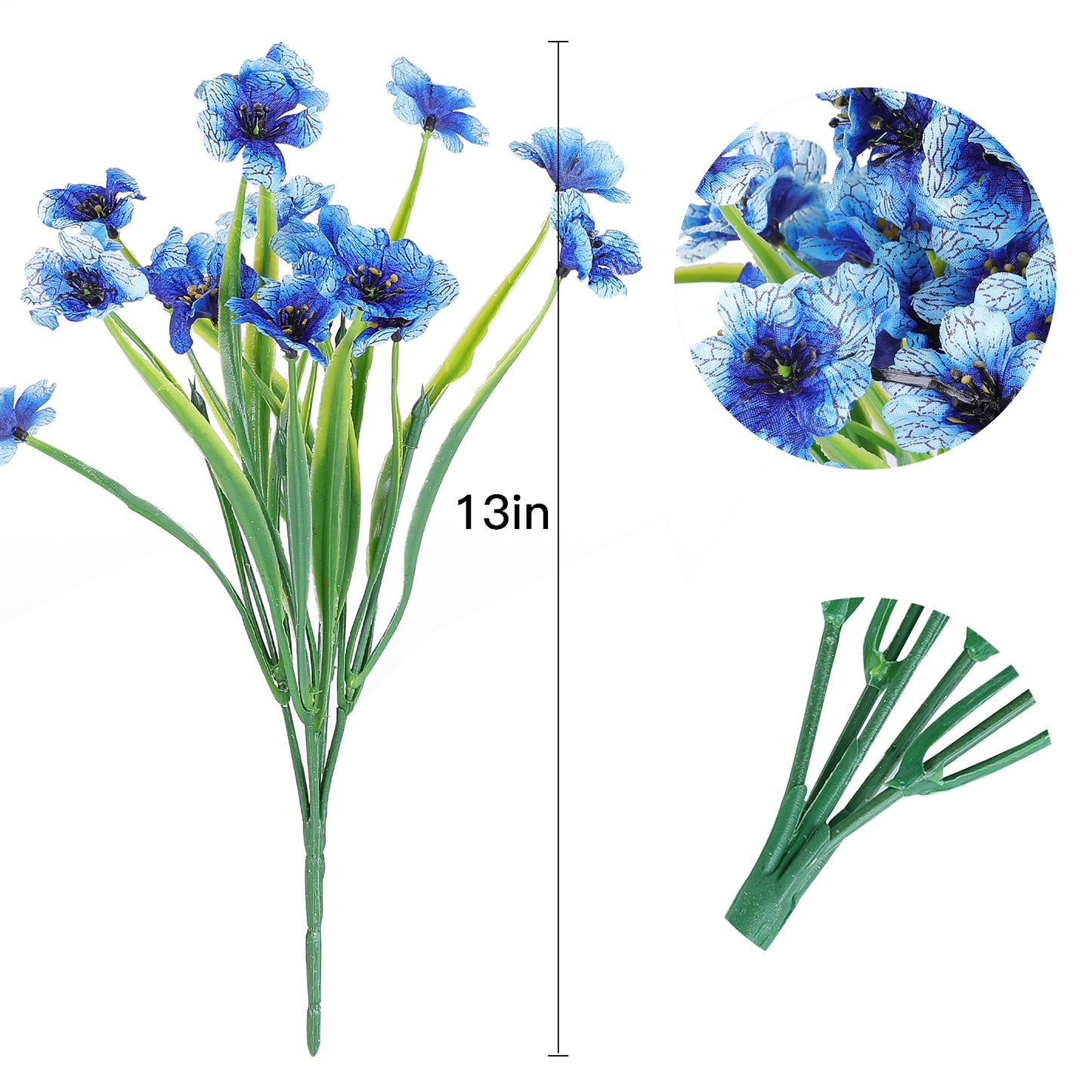 AmyHomie 20 Bundles Artificial Flowers Outdoor UV Resistant Faux Flowers No Fade Fake Plastic Plants Garden Porch Window Box Decorating