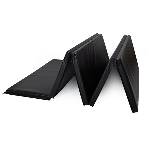 AmyHomie Folding Mats for Gymnastics, Cheerleading, Tumbling, Home Exercise, Home Wrestling, Martial Arts Vinyl and Foam Judo Mats Black 5x10 ft x 2 inch