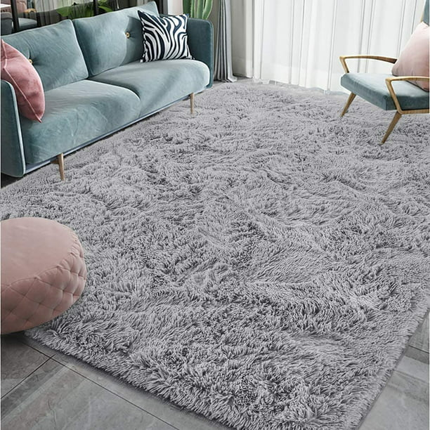 AmyHomie Fluffy Rug Ultra Soft Shag Carpet for Bedroom Living Room Big Area Rugs, 5'x8',Gray