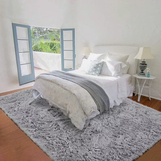 AmyHomie Fluffy Rug Ultra Soft Shag Carpet for Bedroom Living Room Big Area Rugs, 5'x8',Gray