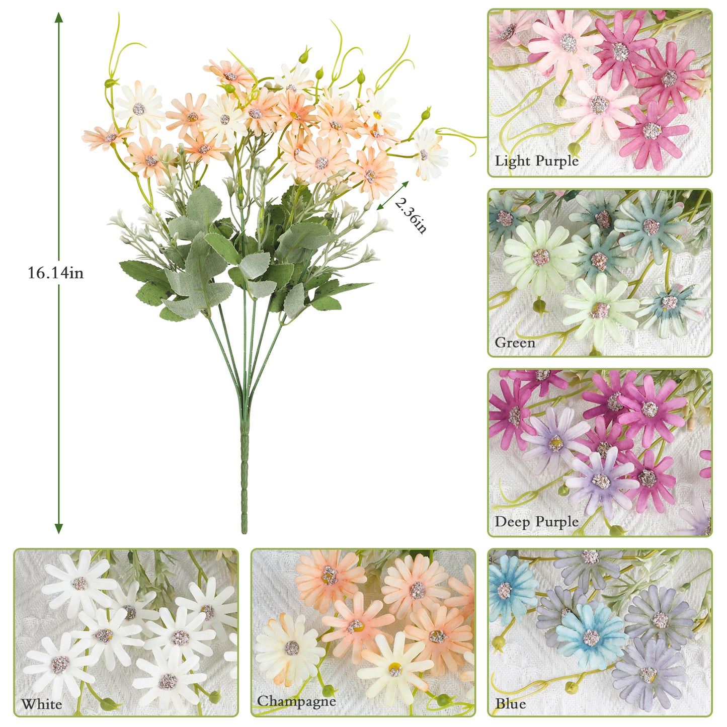 AmyHomie Artificial Flowers, Silk Daisy, Artificial Gerber Daisy for Home Decoration, Artificial Daisy for Wedding Decoration