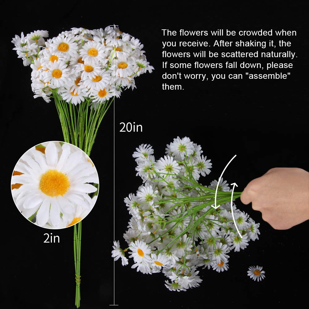 AmyHomie Artificial Flowers, Silk Daisy, Artificial Gerber Daisy for Home Decoration, Artificial Daisy for Wedding Decoration