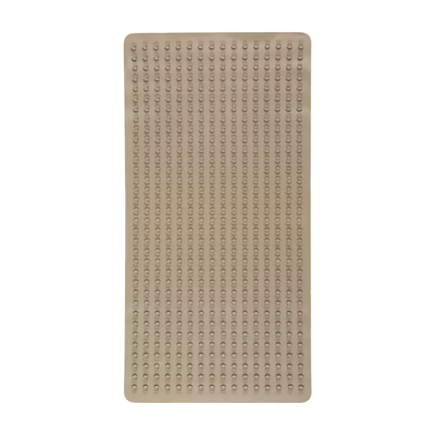 AmyHomie Taupe Rubber Non-Slip Bath Mat, 18 in. x 36 in.Machine Washable Bathroom Mats
