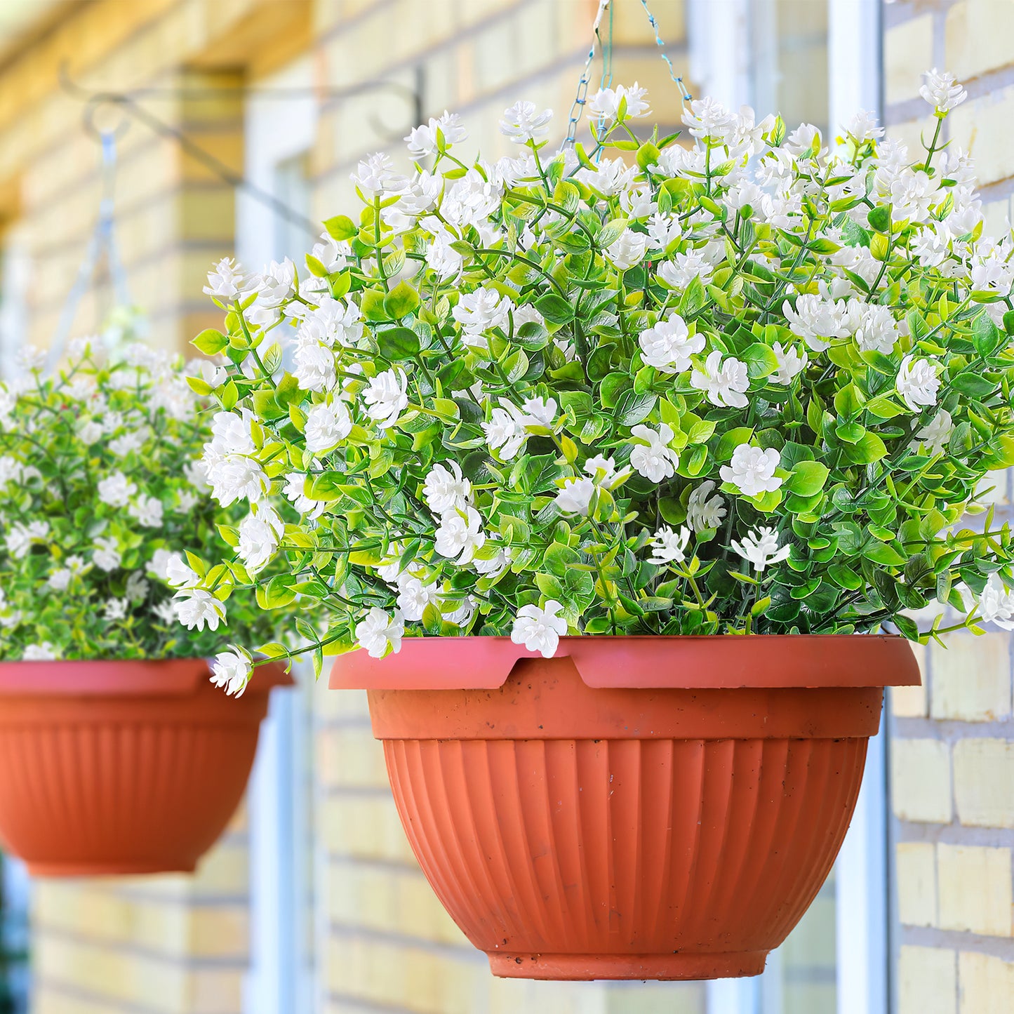 AmyHomie 20 Bundles Artificial Flowers Outdoor UV Resistant Faux Flowers No Fade Fake Plastic Plants Garden Porch Window Box Decorating