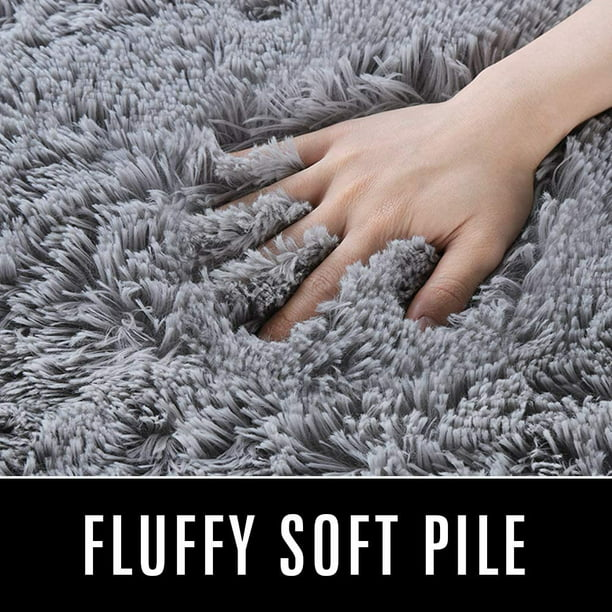 AmyHomie Fluffy Rug Ultra Soft Shag Carpet for Bedroom Living Room Big Area Rugs, 5'x8',Gray