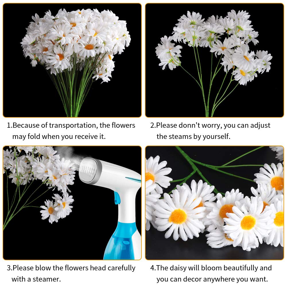 AmyHomie Artificial Flowers, Silk Daisy, Artificial Gerber Daisy for Home Decoration, Artificial Daisy for Wedding Decoration