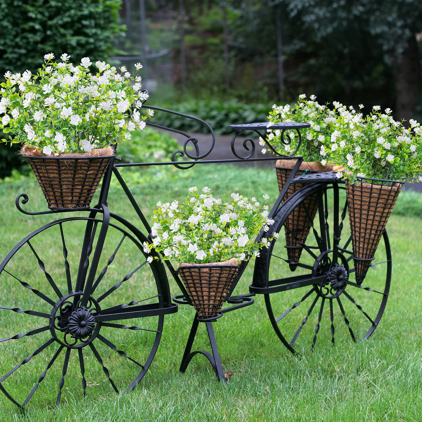 AmyHomie 20 Bundles Artificial Flowers Outdoor UV Resistant Faux Flowers No Fade Fake Plastic Plants Garden Porch Window Box Decorating