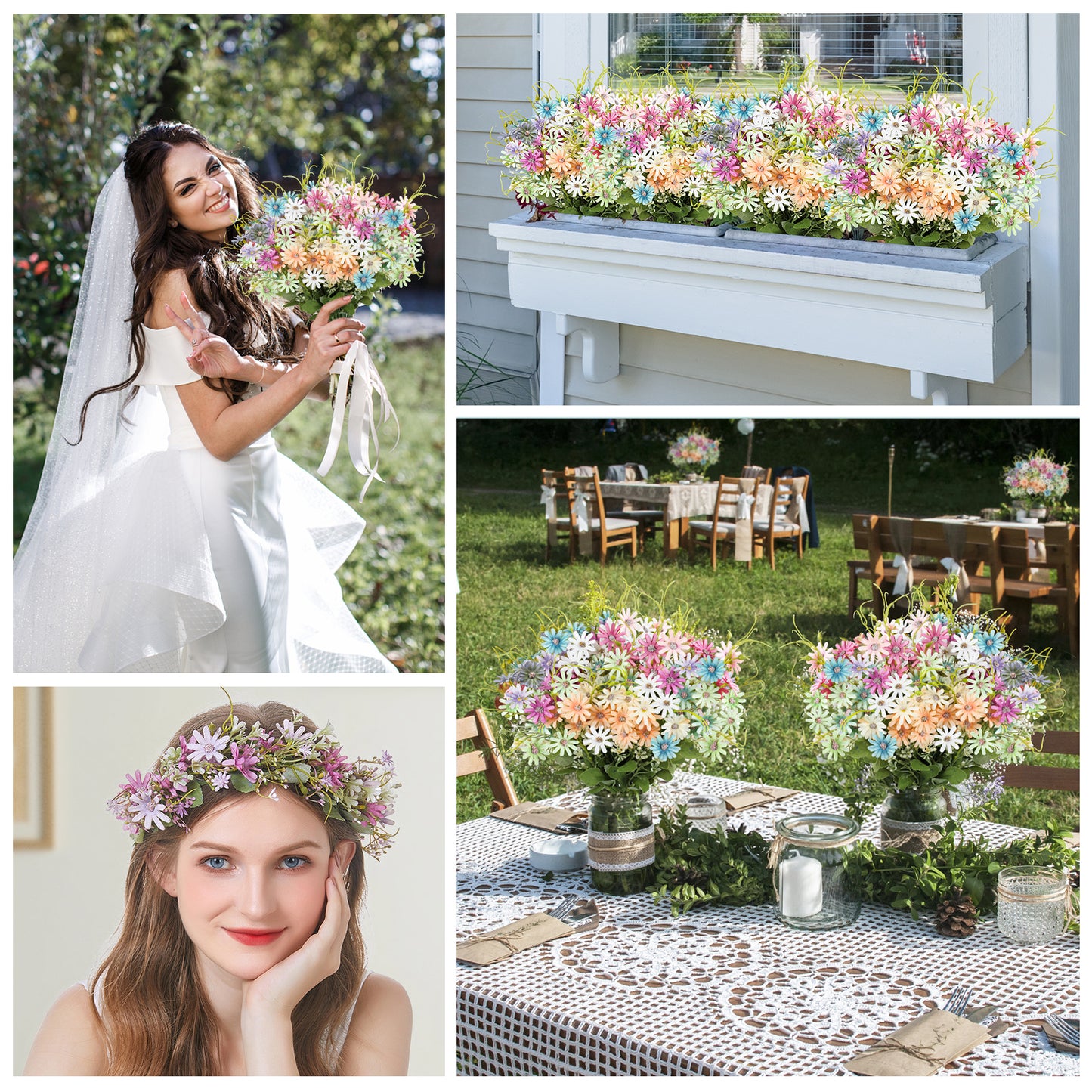 AmyHomie Artificial Flowers, Silk Daisy, Artificial Gerber Daisy for Home Decoration, Artificial Daisy for Wedding Decoration