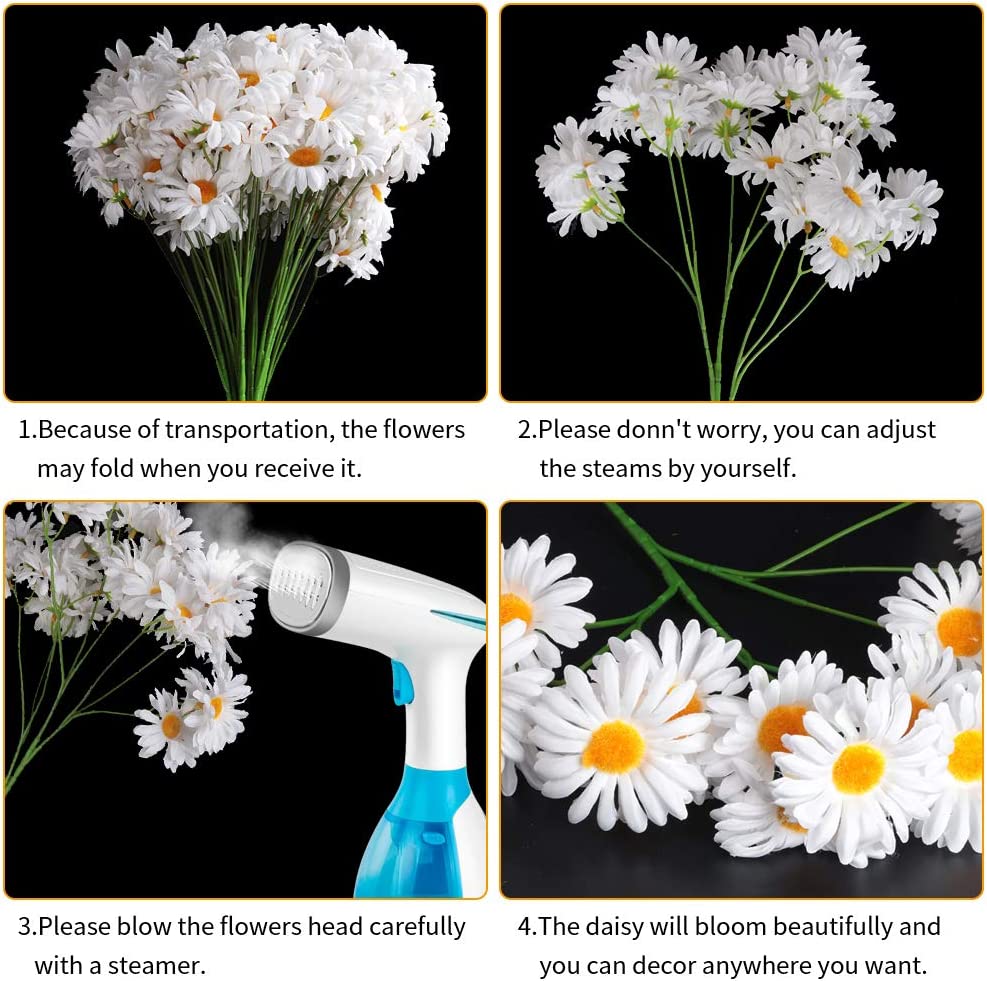AmyHomie Artificial Flowers, Silk Daisy, Artificial Gerber Daisy for Home Decoration, Artificial Daisy for Wedding Decoration