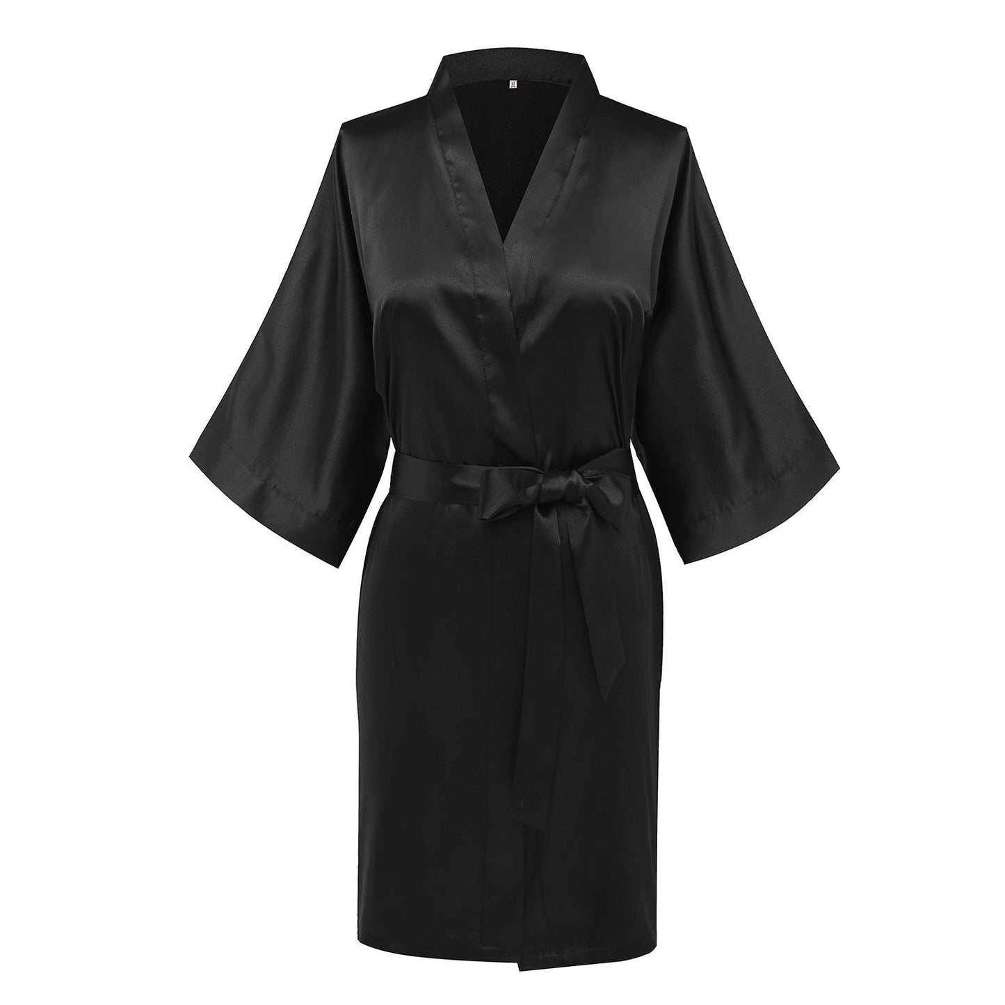 AmyHomie Women Silky Satin Robe Wedding Bridal Party Bride Bridesmaid Robes, Getting Ready Sleepwear Soft Nightgown Bridal Party Robes Wedding Loungewear Kimono Satin Bathrobe V Neck Sleepwear with 3/4 Sleeve