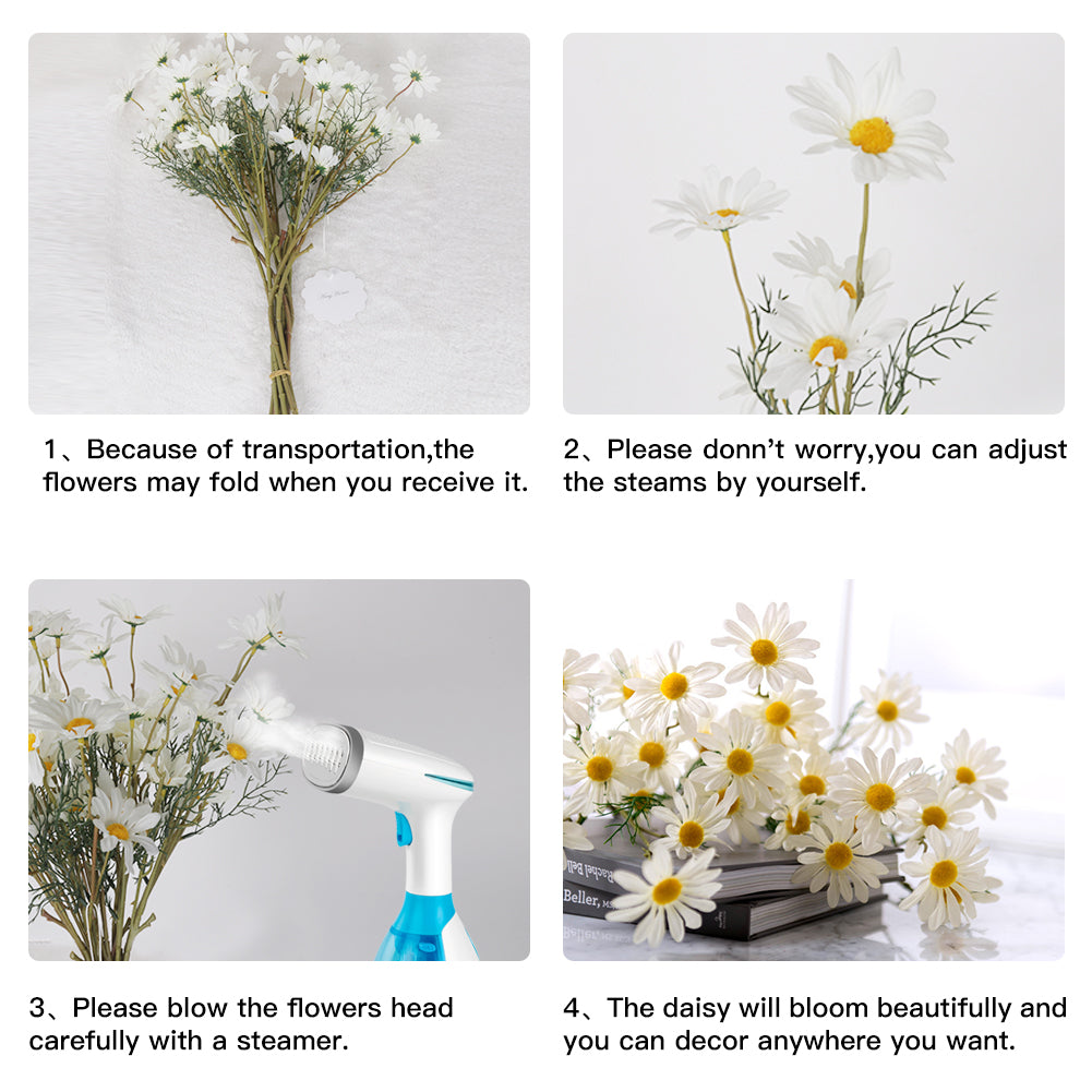 AmyHomie Artificial Flowers, Silk Daisy, Artificial Gerber Daisy for Home Decoration, Artificial Daisy for Wedding Decoration