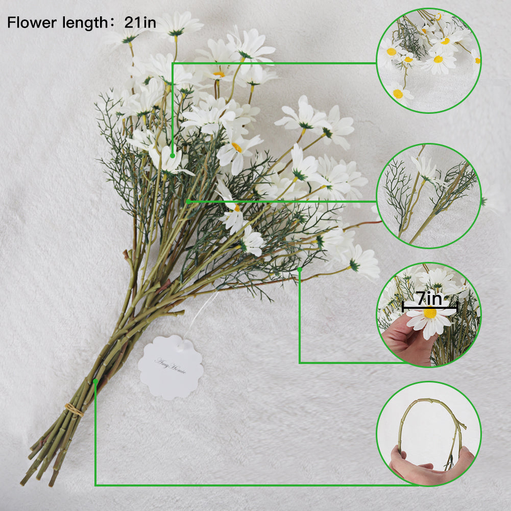 AmyHomie Artificial Flowers, Silk Daisy, Artificial Gerber Daisy for Home Decoration, Artificial Daisy for Wedding Decoration