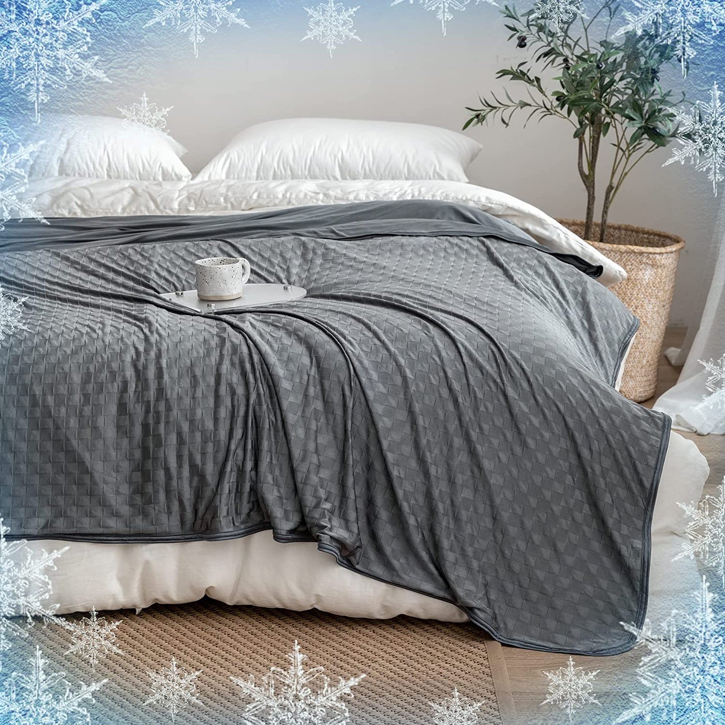 AmyHomie Cooling Blanket, Upgraded Summer Cooling Blankets with Double Sided Cold Effect, Breathable Lightweight Cool Blankets for Hot Sleepers Can Be Dried at Low Heat