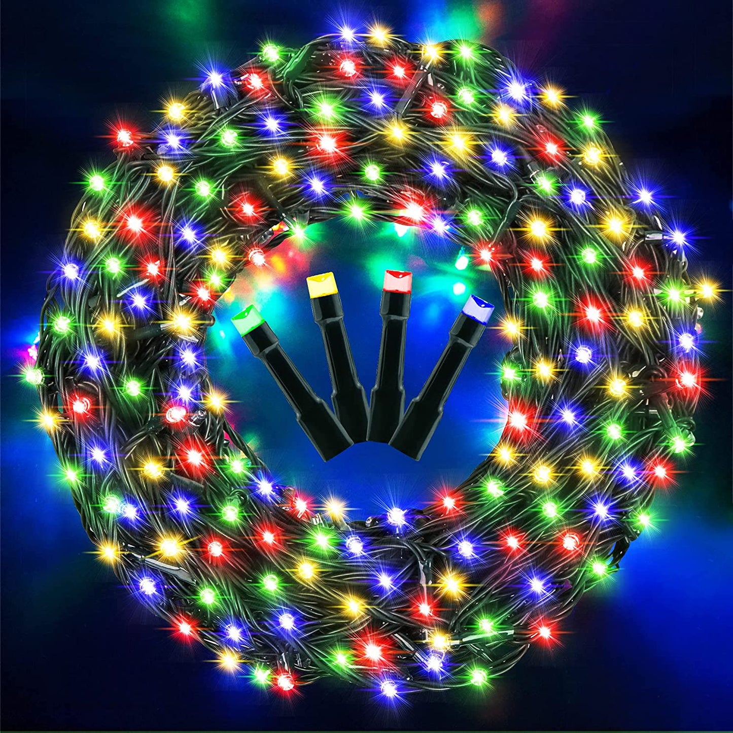 AmyHomie Blue Christmas Lights, 108Ft 300LED Halloween Lights Outdoor Waterproof, End-to-End Indoor Fairy Decorative Lights for Wedding, Party, Halloween Christmas Decor