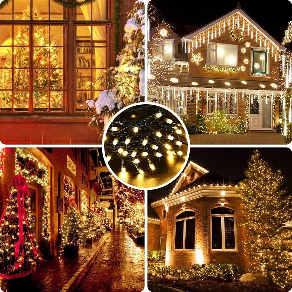 AmyHomie Blue Christmas Lights, 108Ft 300LED Halloween Lights Outdoor Waterproof, End-to-End Indoor Fairy Decorative Lights for Wedding, Party, Halloween Christmas Decor