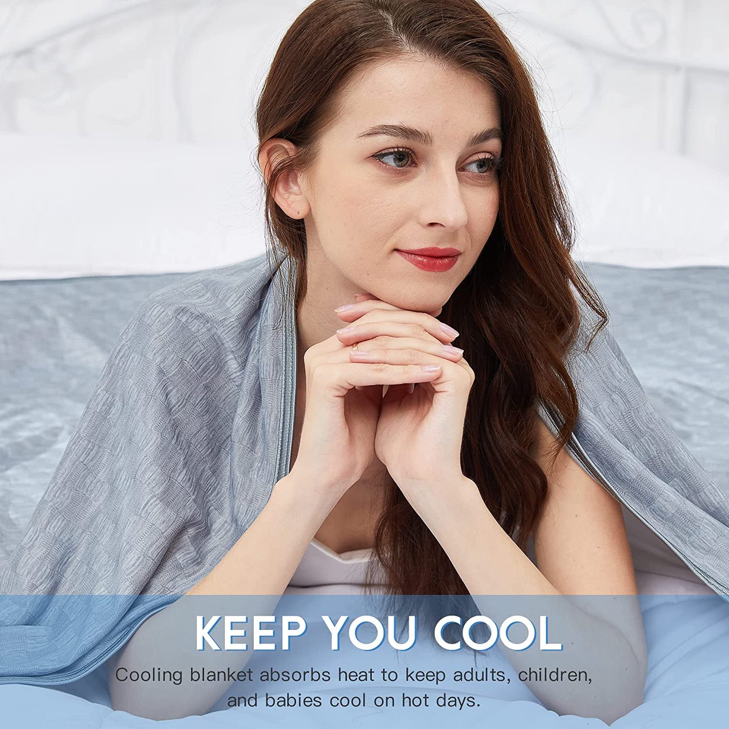 AmyHomie Cooling Blanket, Upgraded Summer Cooling Blankets with Double Sided Cold Effect, Breathable Lightweight Cool Blankets for Hot Sleepers Can Be Dried at Low Heat