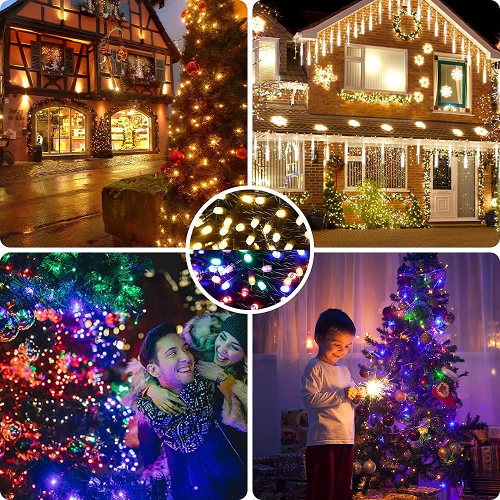 AmyHomie Blue Christmas Lights, 108Ft 300LED Halloween Lights Outdoor Waterproof, End-to-End Indoor Fairy Decorative Lights for Wedding, Party, Halloween Christmas Decor