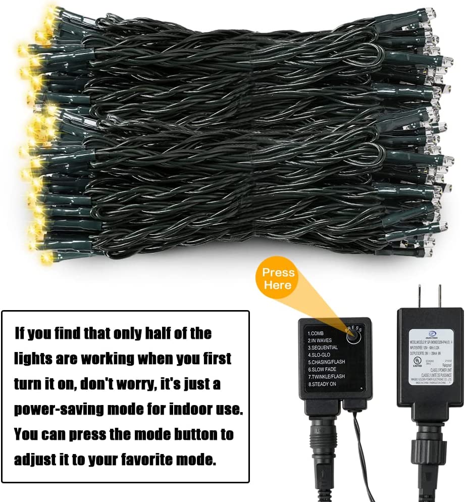 AmyHomie Blue Christmas Lights, 108Ft 300LED Halloween Lights Outdoor Waterproof, End-to-End Indoor Fairy Decorative Lights for Wedding, Party, Halloween Christmas Decor