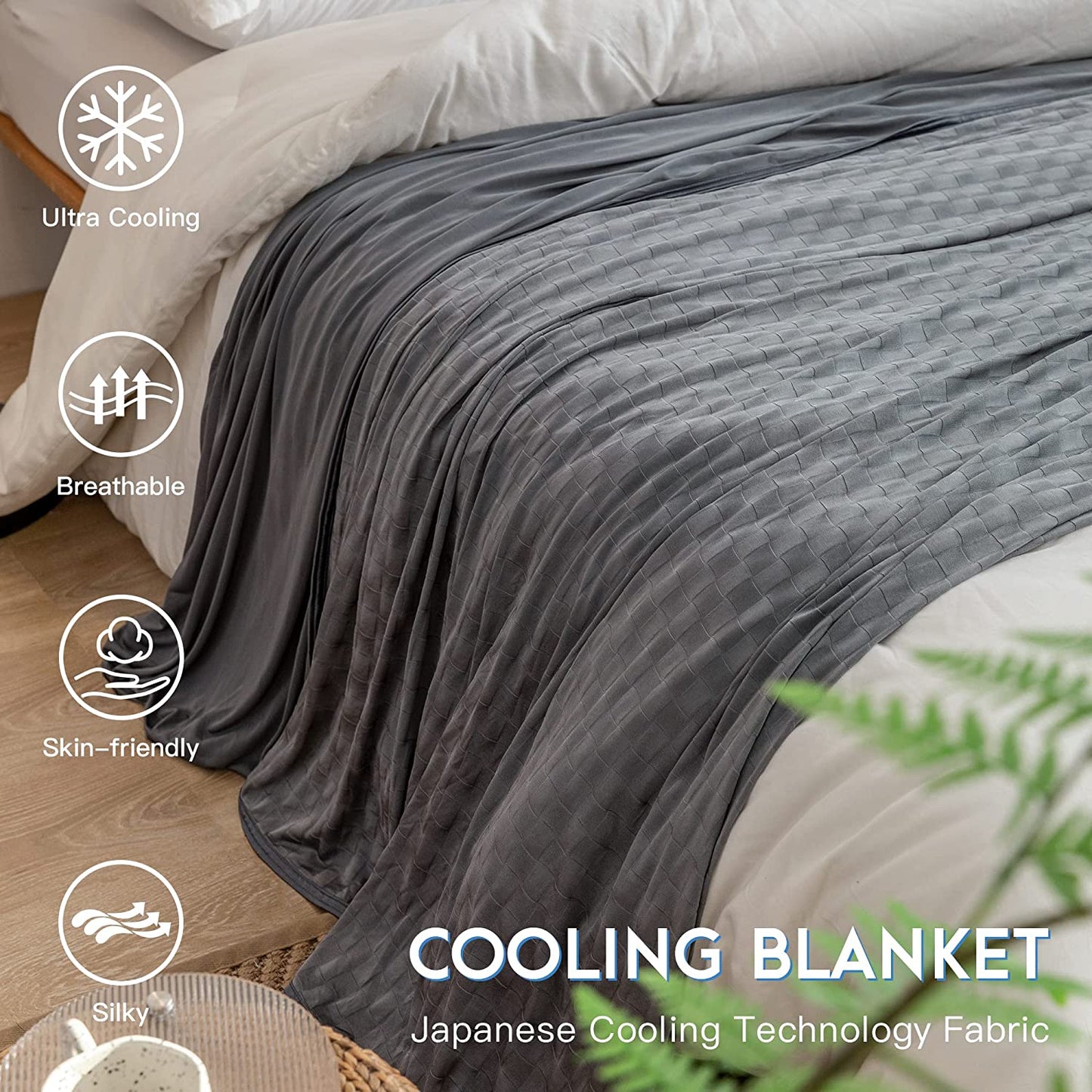 AmyHomie Cooling Blanket, Upgraded Summer Cooling Blankets with Double Sided Cold Effect, Breathable Lightweight Cool Blankets for Hot Sleepers Can Be Dried at Low Heat