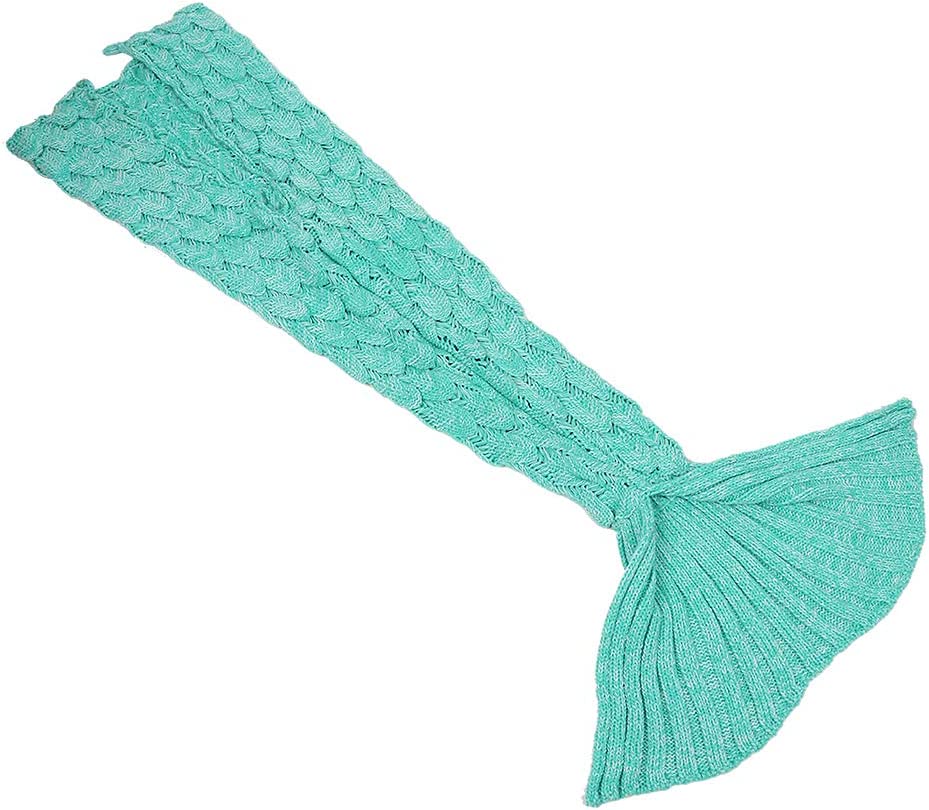 AmyHomie Mermaid Tail Blanket, Soft Crochet Sleeping Blanket for Kids Adults, Mermaid Gift for Girls