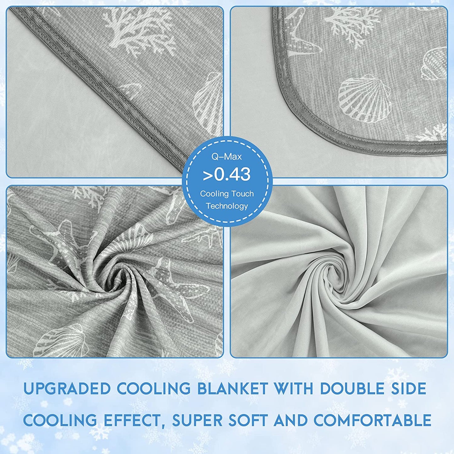 AmyHomie Cooling Blanket, Upgraded Summer Cooling Blankets with Double Sided Cold Effect, Breathable Lightweight Cool Blankets for Hot Sleepers Can Be Dried at Low Heat