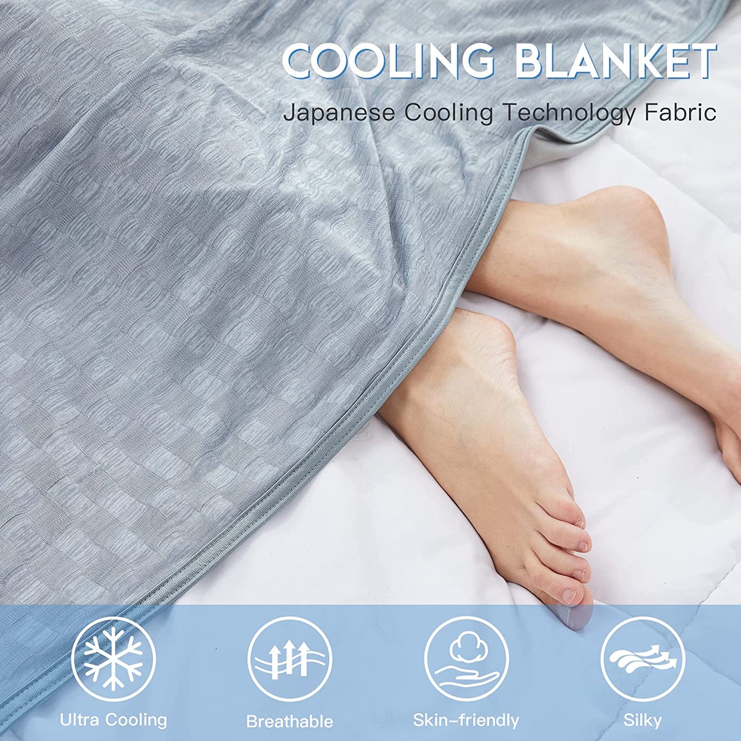 AmyHomie Cooling Blanket, Upgraded Summer Cooling Blankets with Double Sided Cold Effect, Breathable Lightweight Cool Blankets for Hot Sleepers Can Be Dried at Low Heat