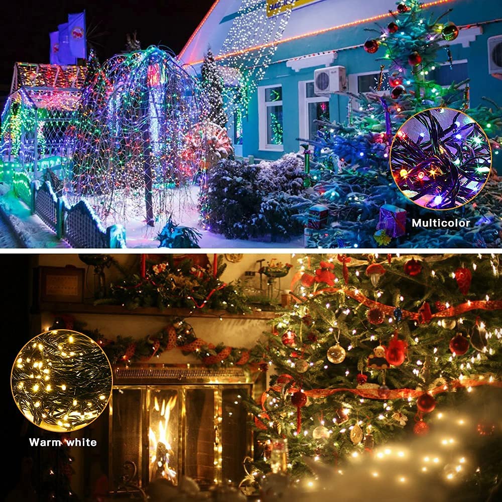 AmyHomie Blue Christmas Lights, 108Ft 300LED Halloween Lights Outdoor Waterproof, End-to-End Indoor Fairy Decorative Lights for Wedding, Party, Halloween Christmas Decor