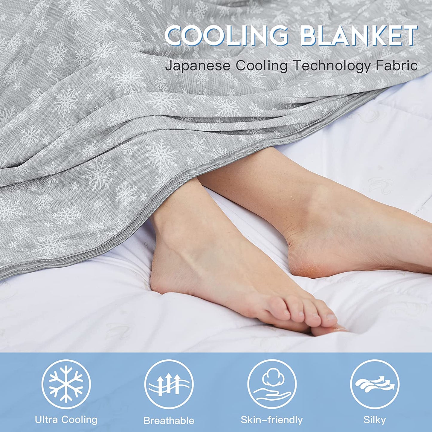 AmyHomie Cooling Blanket, Upgraded Summer Cooling Blankets with Double Sided Cold Effect, Breathable Lightweight Cool Blankets for Hot Sleepers Can Be Dried at Low Heat