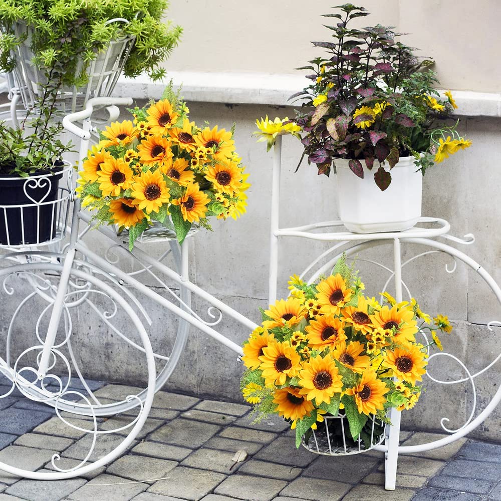 AmyHomie Artificial Flowers, Artificial Sunflower Bouquets, Fake Flowers for Baby Shower Home Decoration Wedding Decor, Bride Holding Flowers,DIY Garden Craft Art Decor