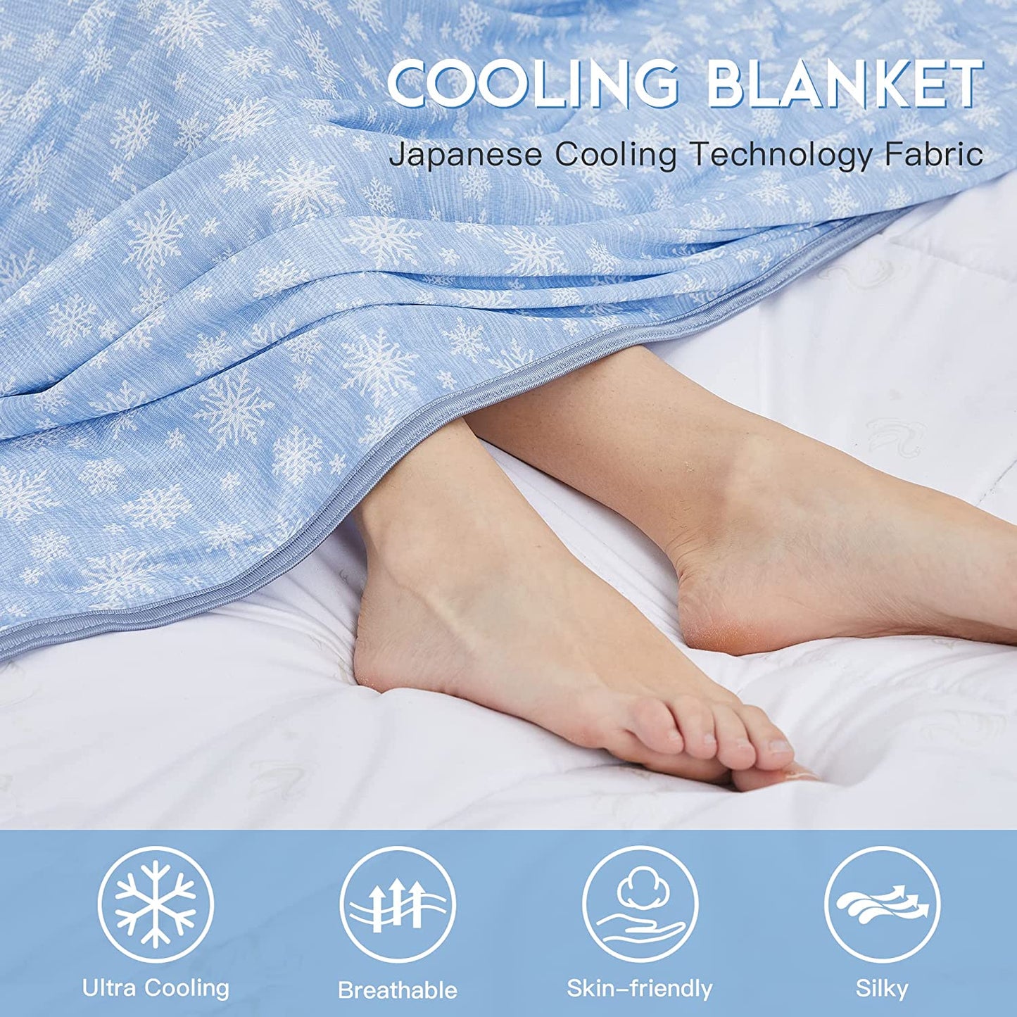 AmyHomie Cooling Blanket, Upgraded Summer Cooling Blankets with Double Sided Cold Effect, Breathable Lightweight Cool Blankets for Hot Sleepers Can Be Dried at Low Heat