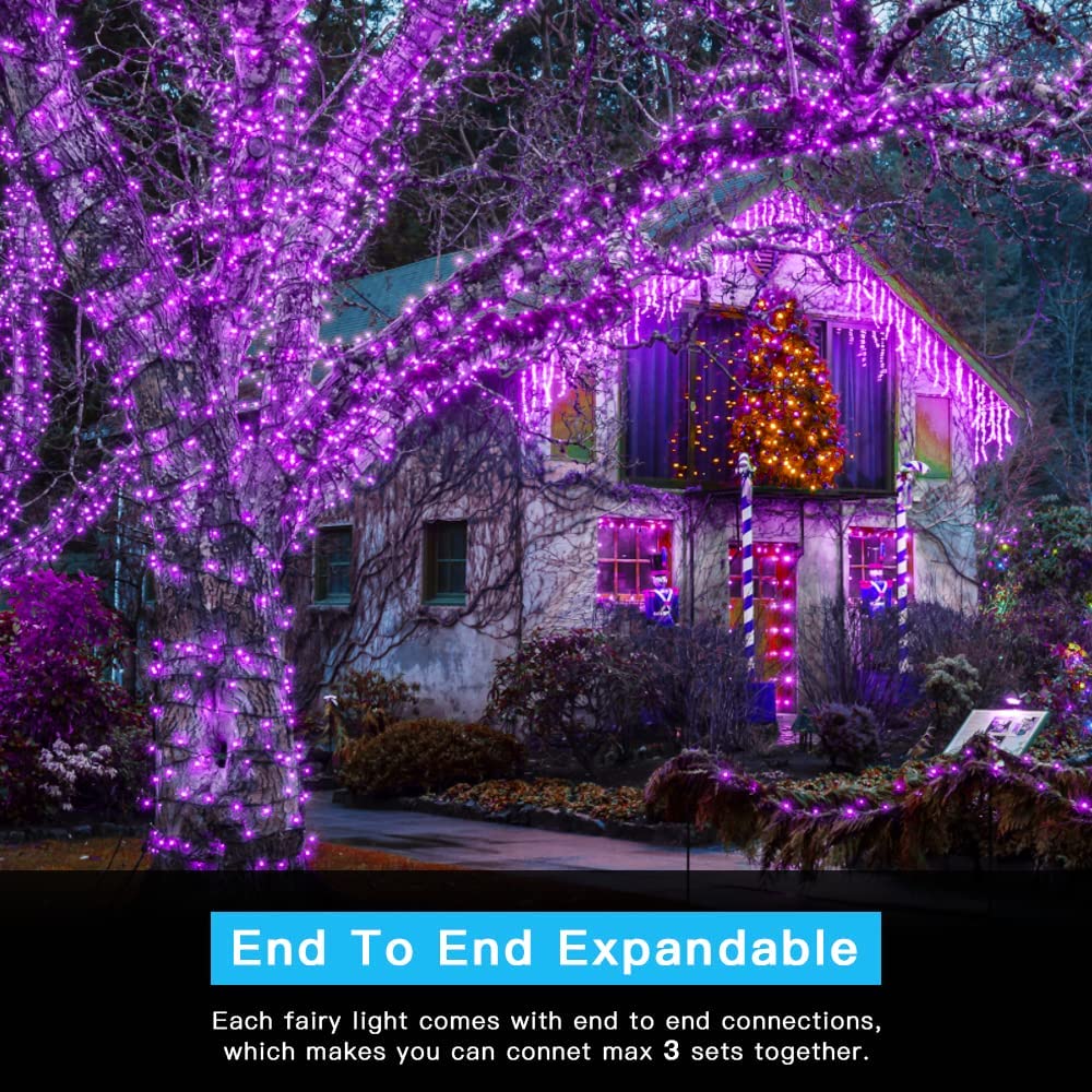 AmyHomie Blue Christmas Lights, 108Ft 300LED Halloween Lights Outdoor Waterproof, End-to-End Indoor Fairy Decorative Lights for Wedding, Party, Halloween Christmas Decor