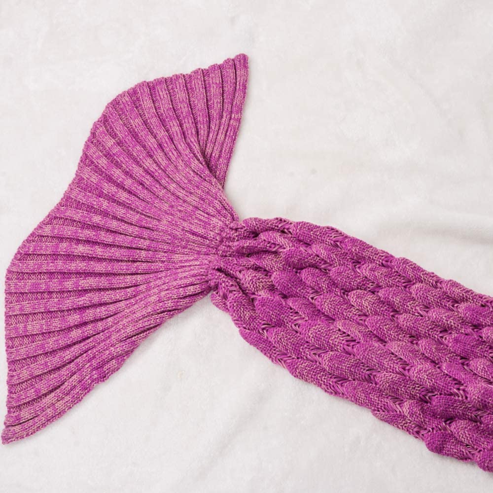 AmyHomie Mermaid Tail Blanket, Soft Crochet Sleeping Blanket for Kids Adults, Mermaid Gift for Girls