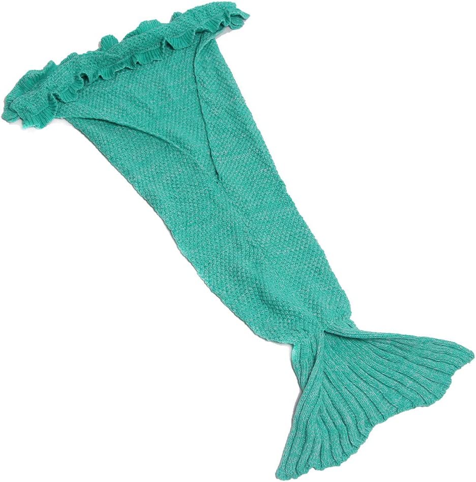 AmyHomie Mermaid Tail Blanket, Soft Crochet Sleeping Blanket for Kids Adults, Mermaid Gift for Girls