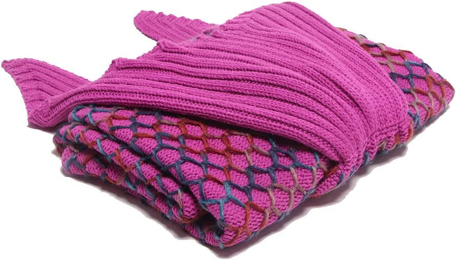 AmyHomie Mermaid Tail Blanket, Soft Crochet Sleeping Blanket for Kids Adults, Mermaid Gift for Girls