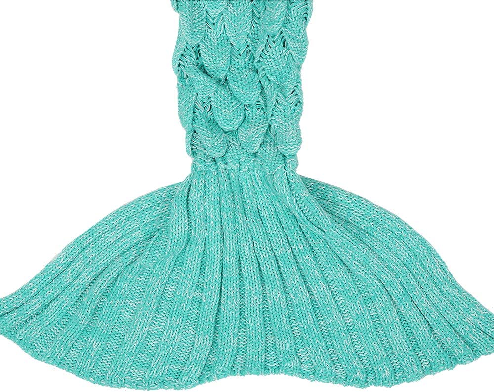 AmyHomie Mermaid Tail Blanket, Soft Crochet Sleeping Blanket for Kids Adults, Mermaid Gift for Girls