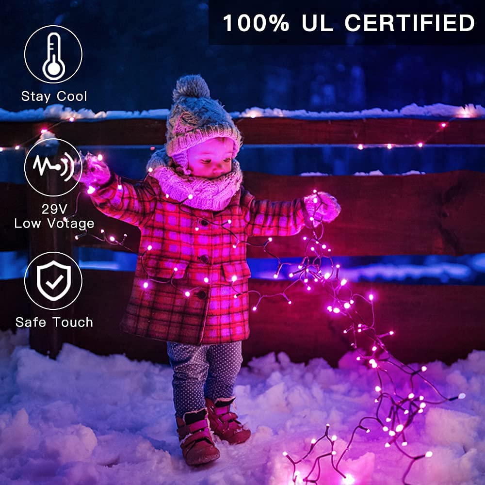 AmyHomie Blue Christmas Lights, 108Ft 300LED Halloween Lights Outdoor Waterproof, End-to-End Indoor Fairy Decorative Lights for Wedding, Party, Halloween Christmas Decor