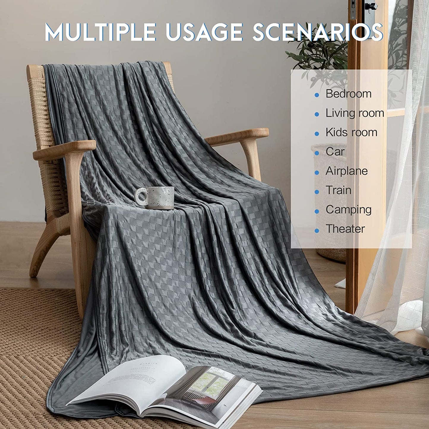 AmyHomie Cooling Blanket, Upgraded Summer Cooling Blankets with Double Sided Cold Effect, Breathable Lightweight Cool Blankets for Hot Sleepers Can Be Dried at Low Heat