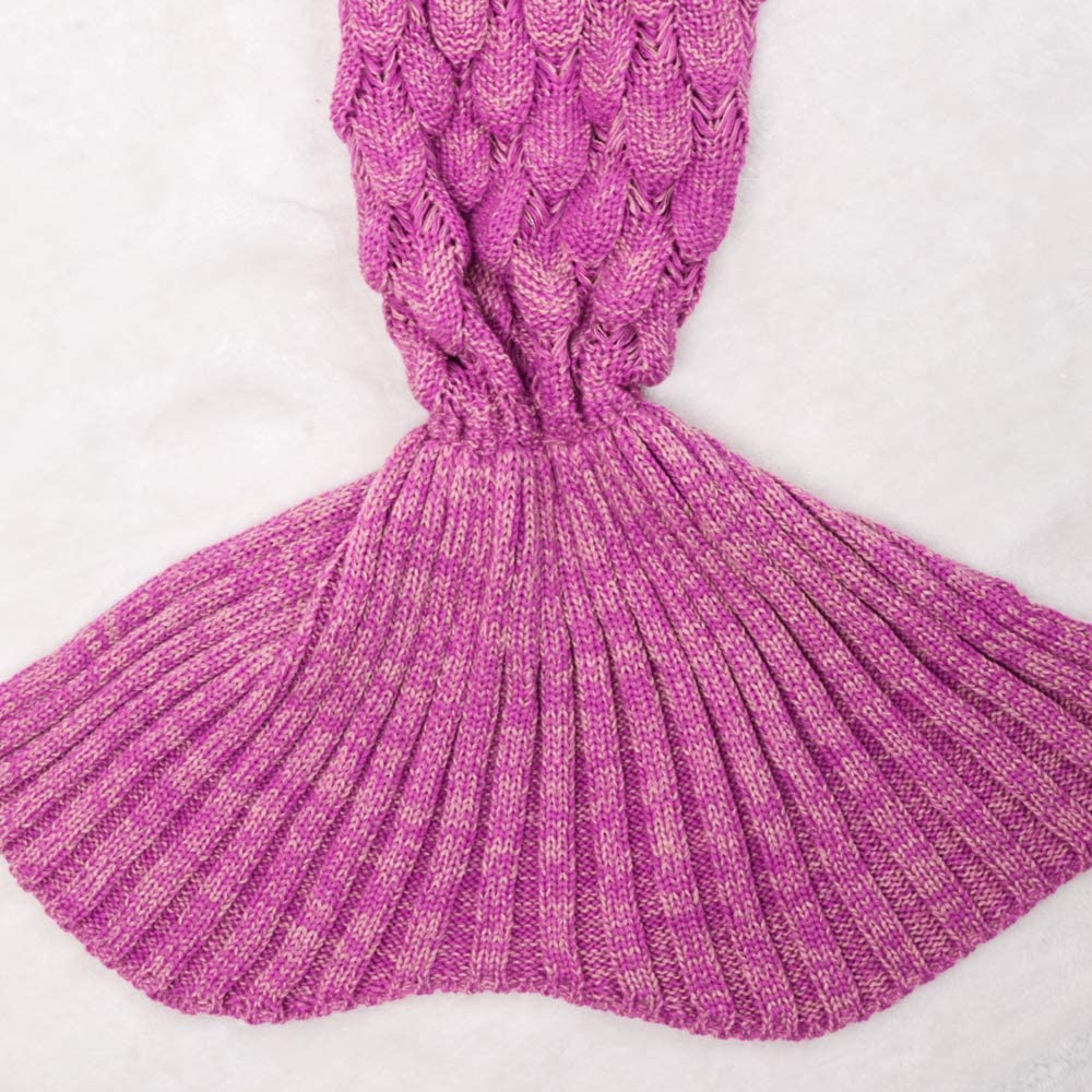 AmyHomie Mermaid Tail Blanket, Soft Crochet Sleeping Blanket for Kids Adults, Mermaid Gift for Girls