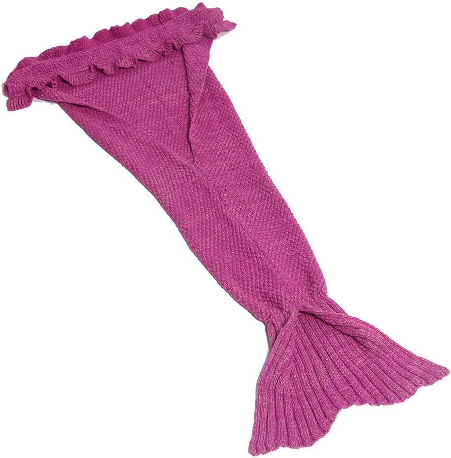 AmyHomie Mermaid Tail Blanket, Soft Crochet Sleeping Blanket for Kids Adults, Mermaid Gift for Girls