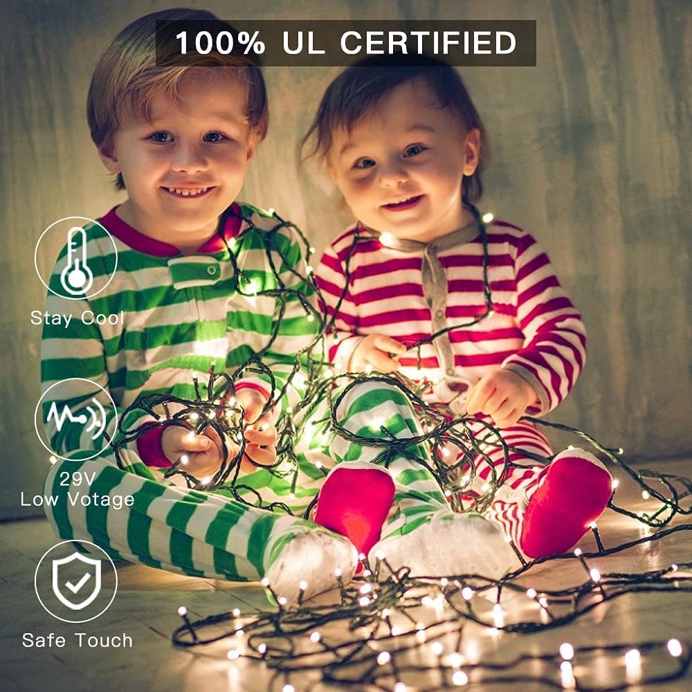 AmyHomie Blue Christmas Lights, 108Ft 300LED Halloween Lights Outdoor Waterproof, End-to-End Indoor Fairy Decorative Lights for Wedding, Party, Halloween Christmas Decor