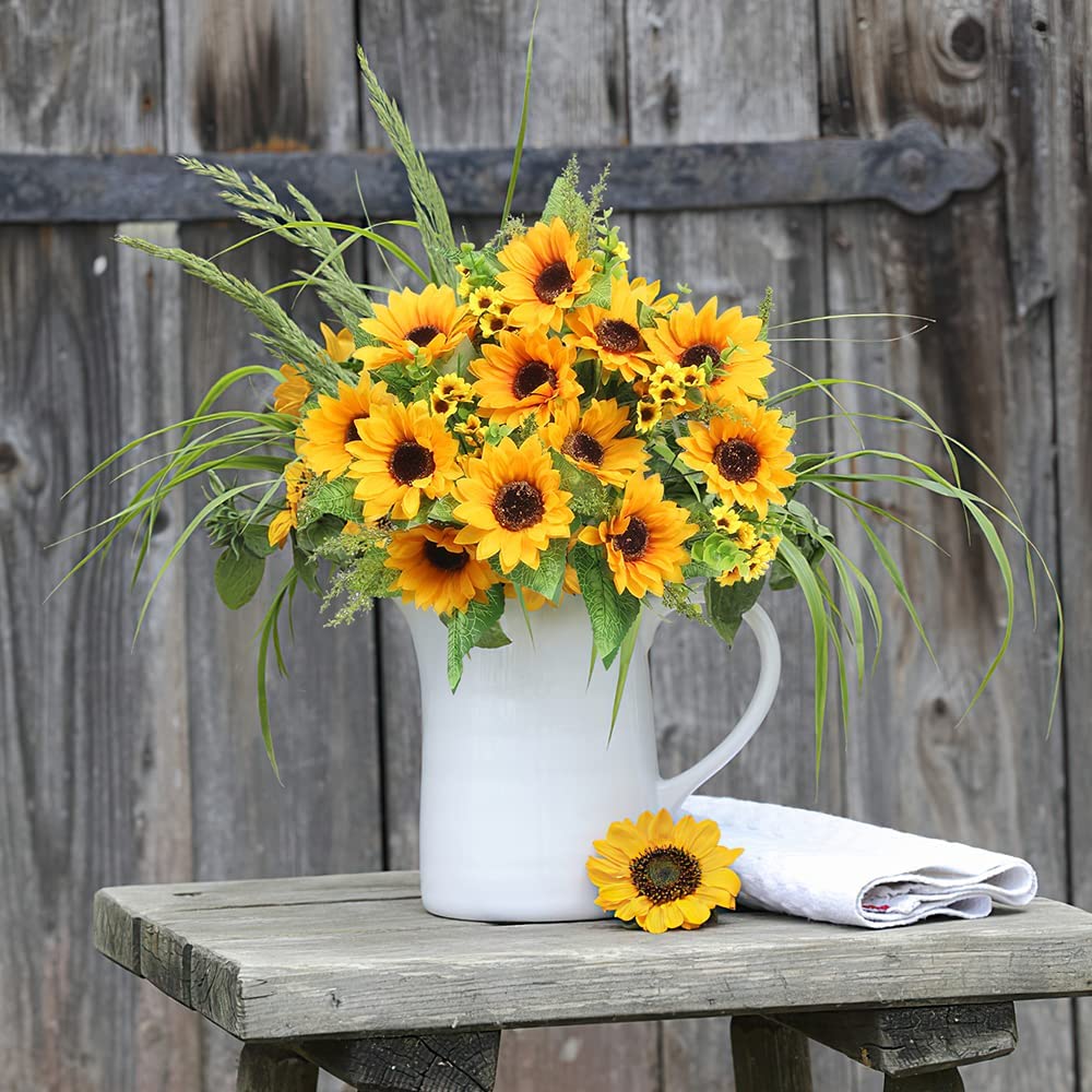AmyHomie Artificial Flowers, Artificial Sunflower Bouquets, Fake Flowers for Baby Shower Home Decoration Wedding Decor, Bride Holding Flowers,DIY Garden Craft Art Decor