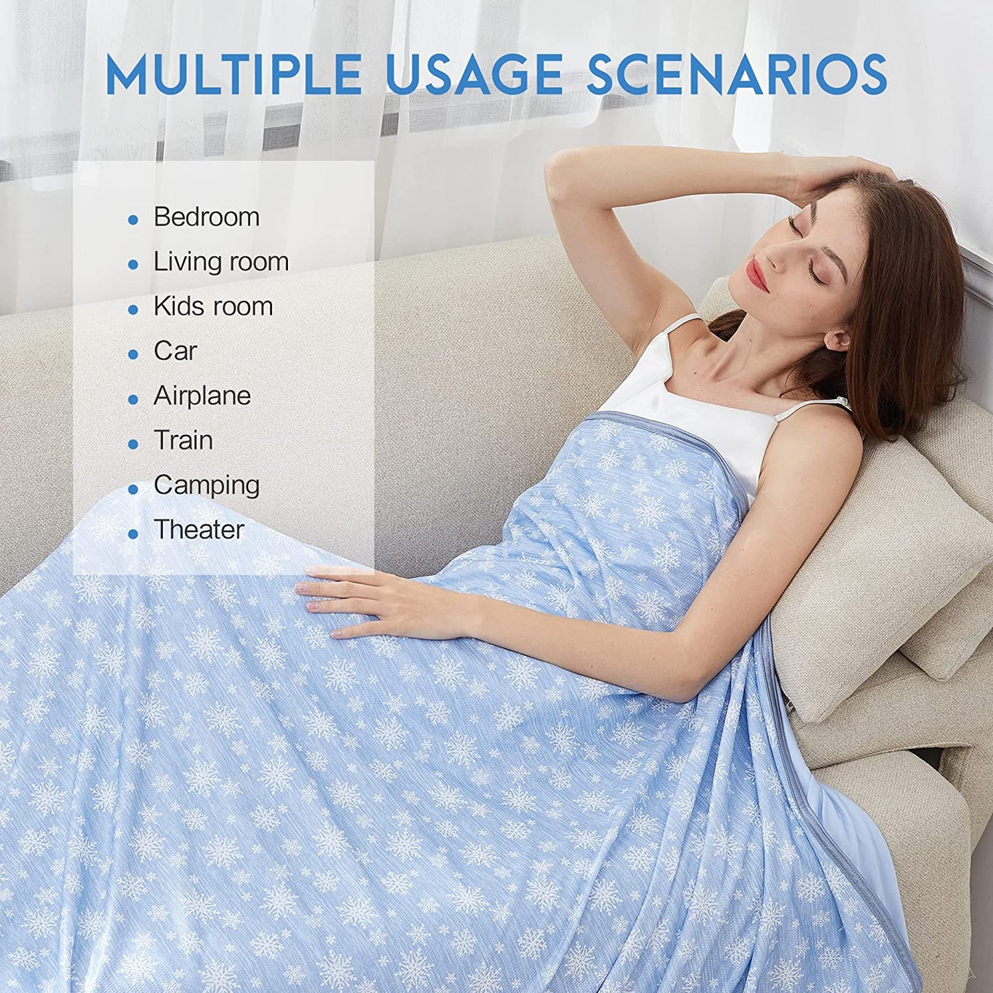 AmyHomie Cooling Blanket, Upgraded Summer Cooling Blankets with Double Sided Cold Effect, Breathable Lightweight Cool Blankets for Hot Sleepers Can Be Dried at Low Heat