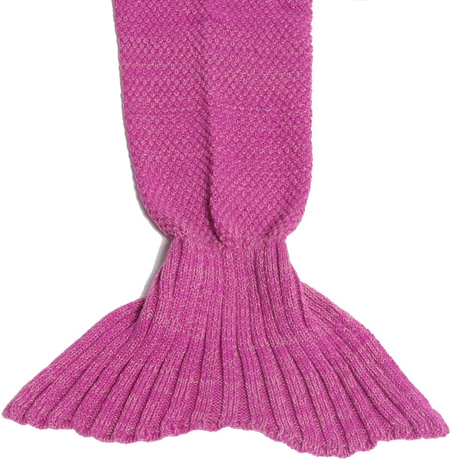 AmyHomie Mermaid Tail Blanket, Soft Crochet Sleeping Blanket for Kids Adults, Mermaid Gift for Girls