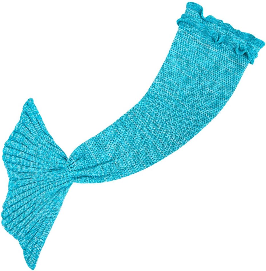 AmyHomie Mermaid Tail Blanket, Soft Crochet Sleeping Blanket for Kids Adults, Mermaid Gift for Girls
