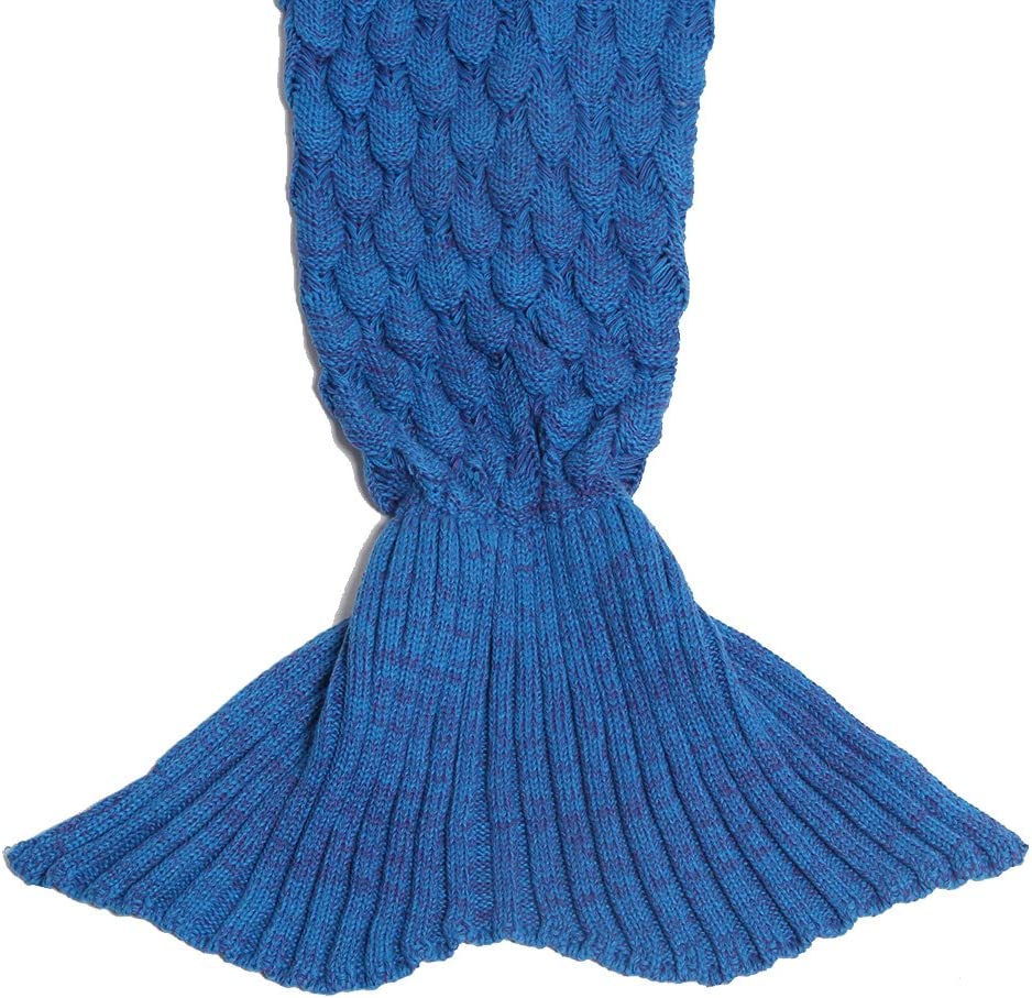 AmyHomie Mermaid Tail Blanket, Soft Crochet Sleeping Blanket for Kids Adults, Mermaid Gift for Girls