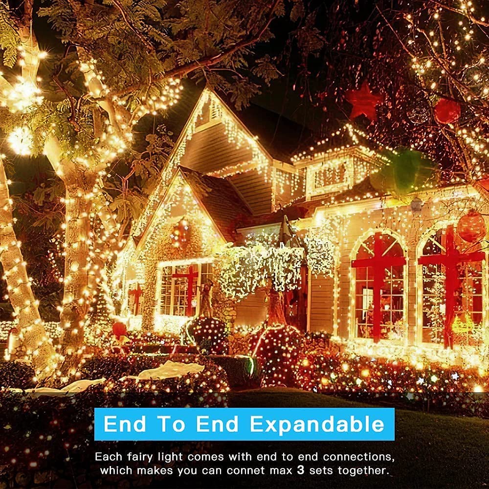 AmyHomie Blue Christmas Lights, 108Ft 300LED Halloween Lights Outdoor Waterproof, End-to-End Indoor Fairy Decorative Lights for Wedding, Party, Halloween Christmas Decor