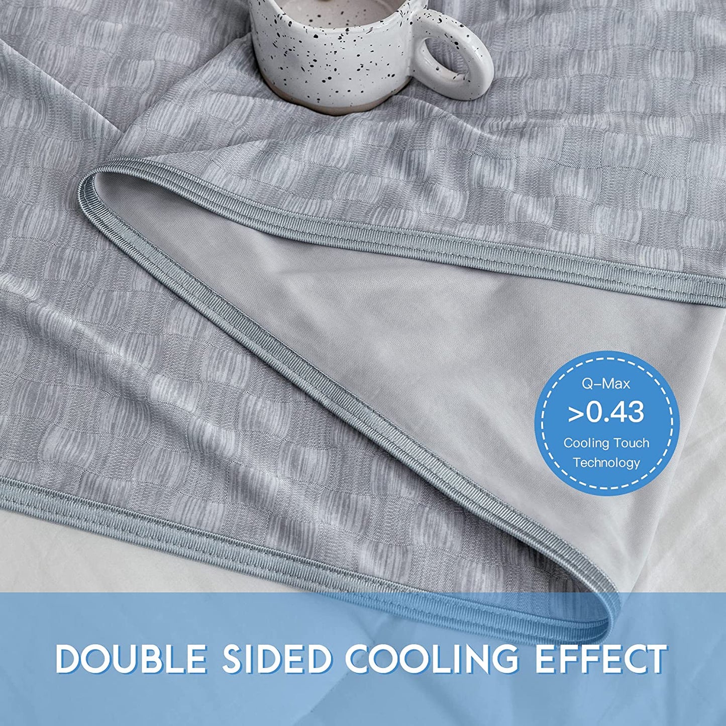 AmyHomie Cooling Blanket, Upgraded Summer Cooling Blankets with Double Sided Cold Effect, Breathable Lightweight Cool Blankets for Hot Sleepers Can Be Dried at Low Heat
