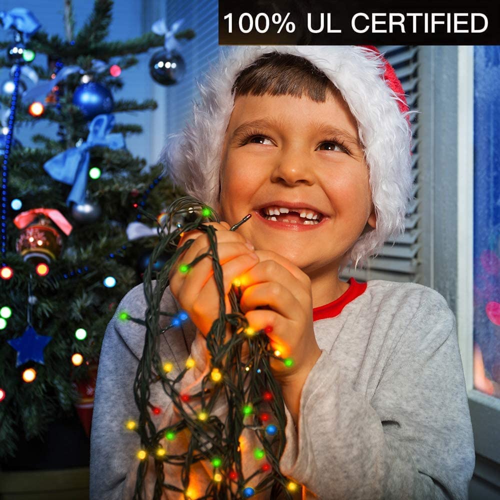 AmyHomie Blue Christmas Lights, 108Ft 300LED Halloween Lights Outdoor Waterproof, End-to-End Indoor Fairy Decorative Lights for Wedding, Party, Halloween Christmas Decor