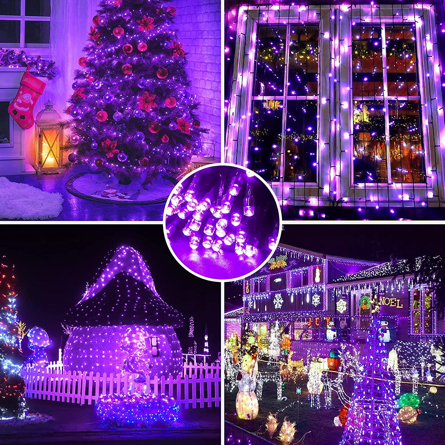 AmyHomie Blue Christmas Lights, 108Ft 300LED Halloween Lights Outdoor Waterproof, End-to-End Indoor Fairy Decorative Lights for Wedding, Party, Halloween Christmas Decor