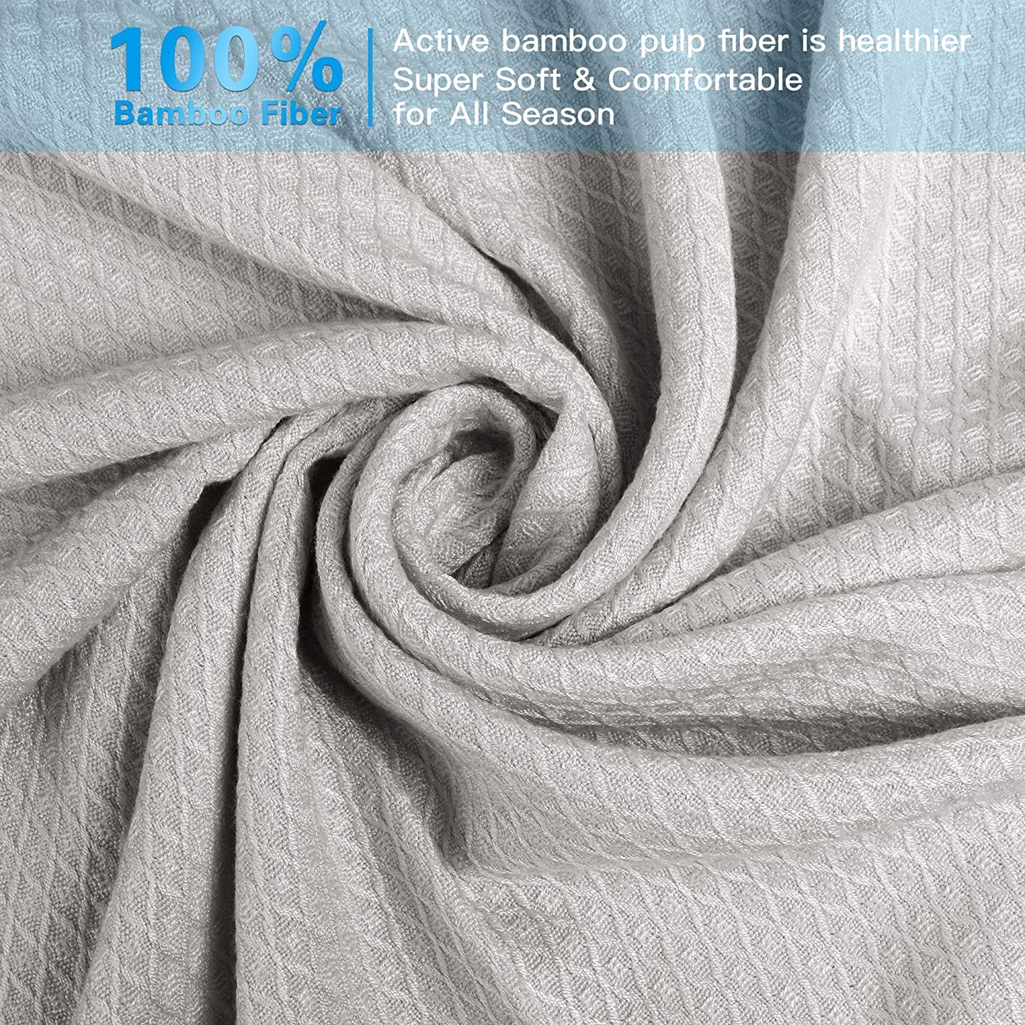 AmyHomie Cooling Blanket, 100% Bamboo Blankets for Hot Sleepers Night Sweats, Lightweight Breathable Summer Cool Blankets for Bed Couch All Season Use, with Laundry Bag Gift